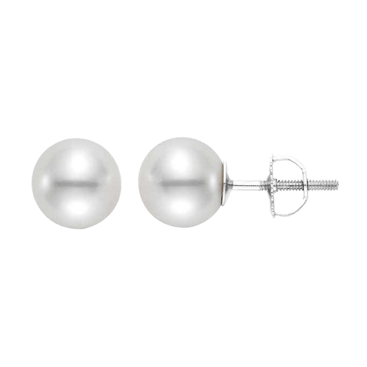 Freshwater Cultured 8-8.5mm Pearl 14kt White Gold Earrings