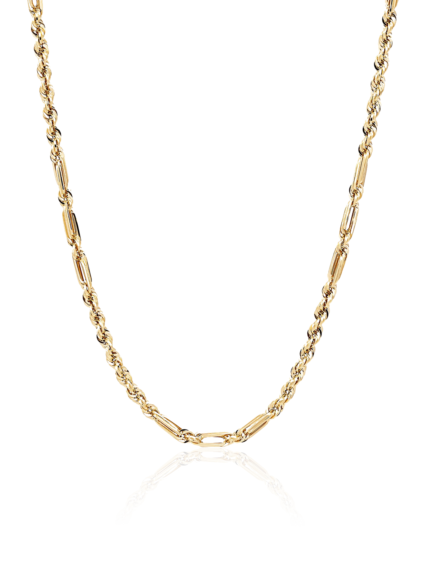 14K Solid Milano Chain | Yellow Gold | Diamond Cut