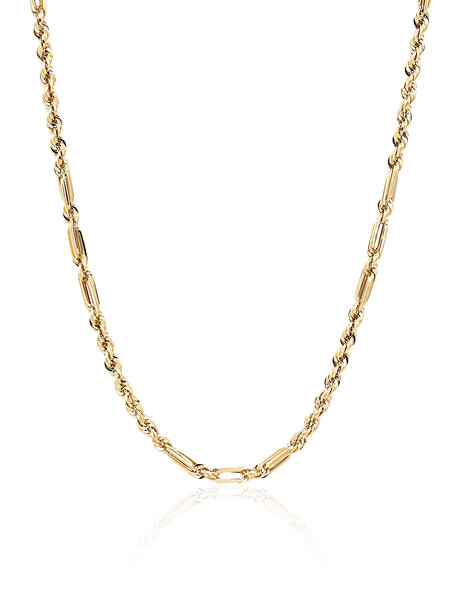 14K Solid Milano Chain | Yellow Gold | Diamond Cut