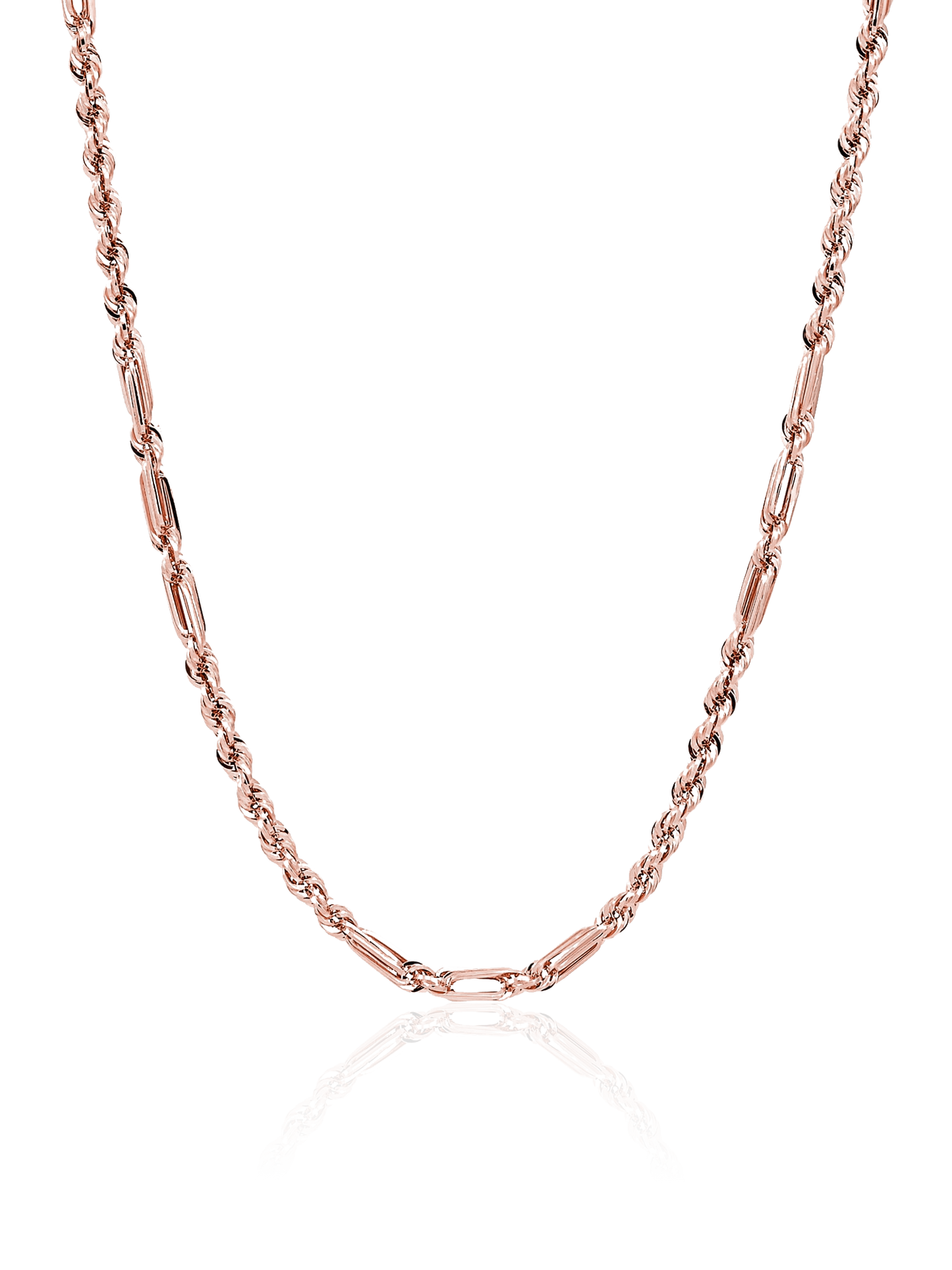 14K Solid Milano Chain | Rose Gold | Diamond Cut