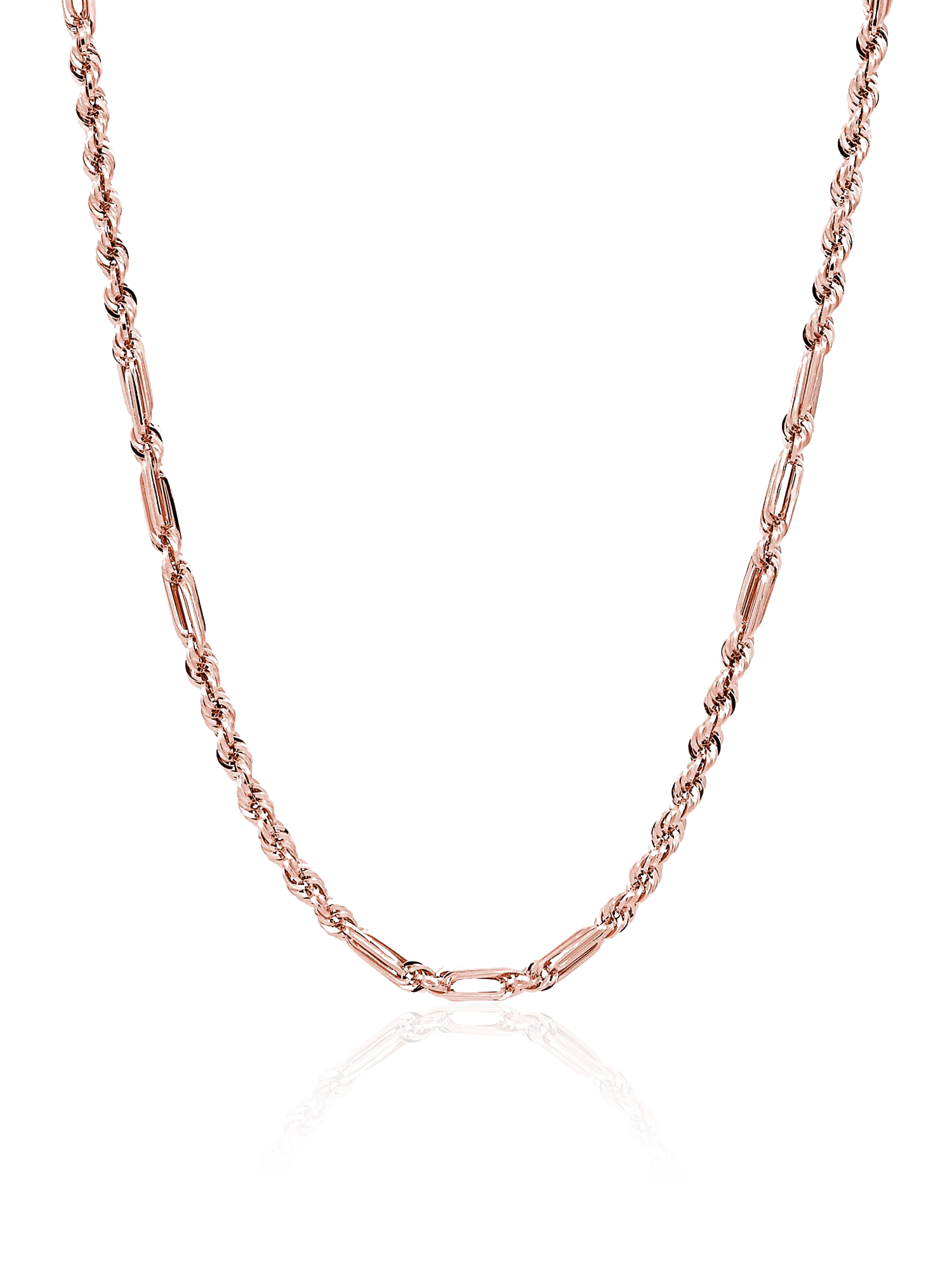 14K Solid Milano Chain | Rose Gold | Diamond Cut