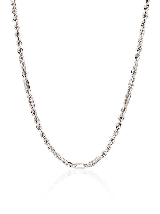 14K Solid Milano Chain | White Gold