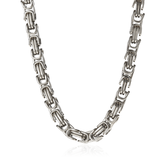 Solid Byzantine Chain | White Gold