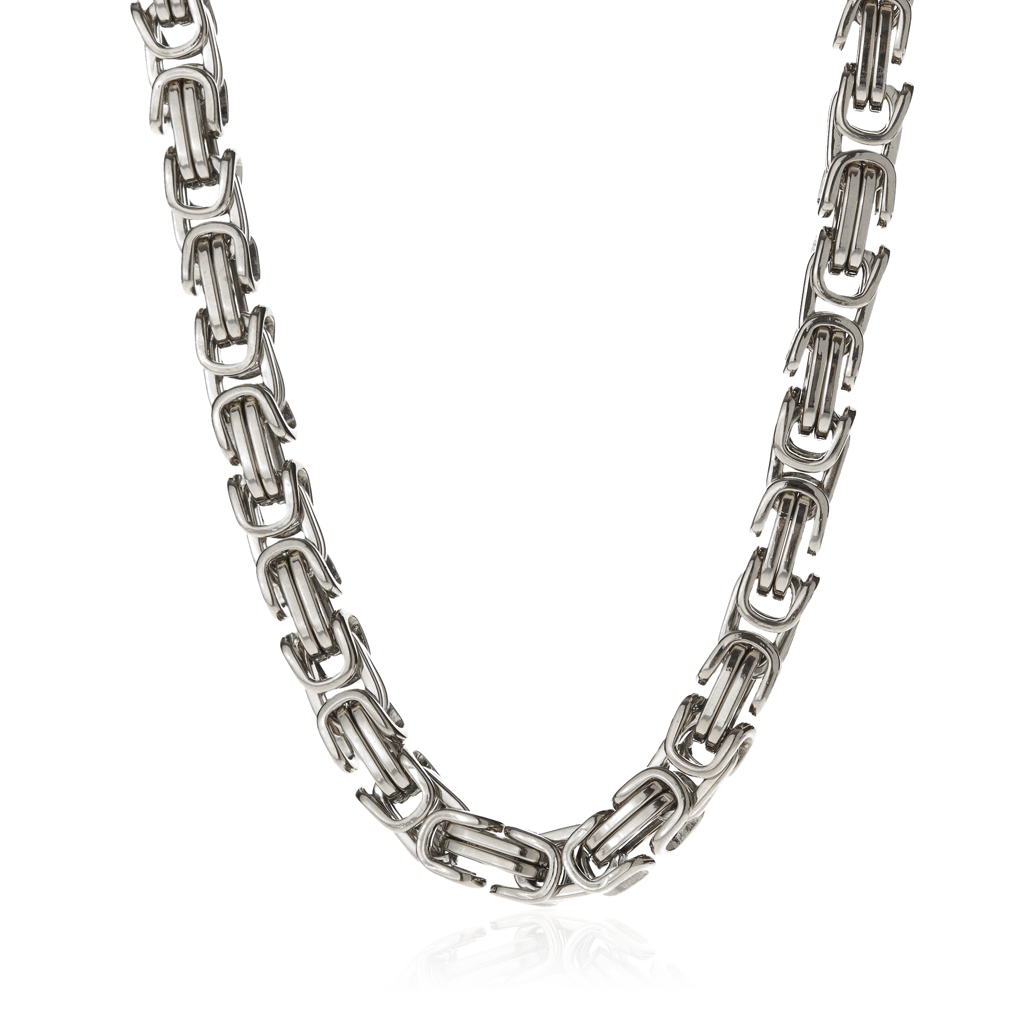 Solid Byzantine Chain | White Gold