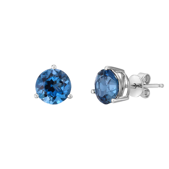Gemstone 14kt White Gold Stud Earrings