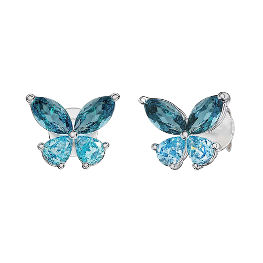 London Blue Topaz & Swiss Blue Topaz 14kt White Gold Earrings