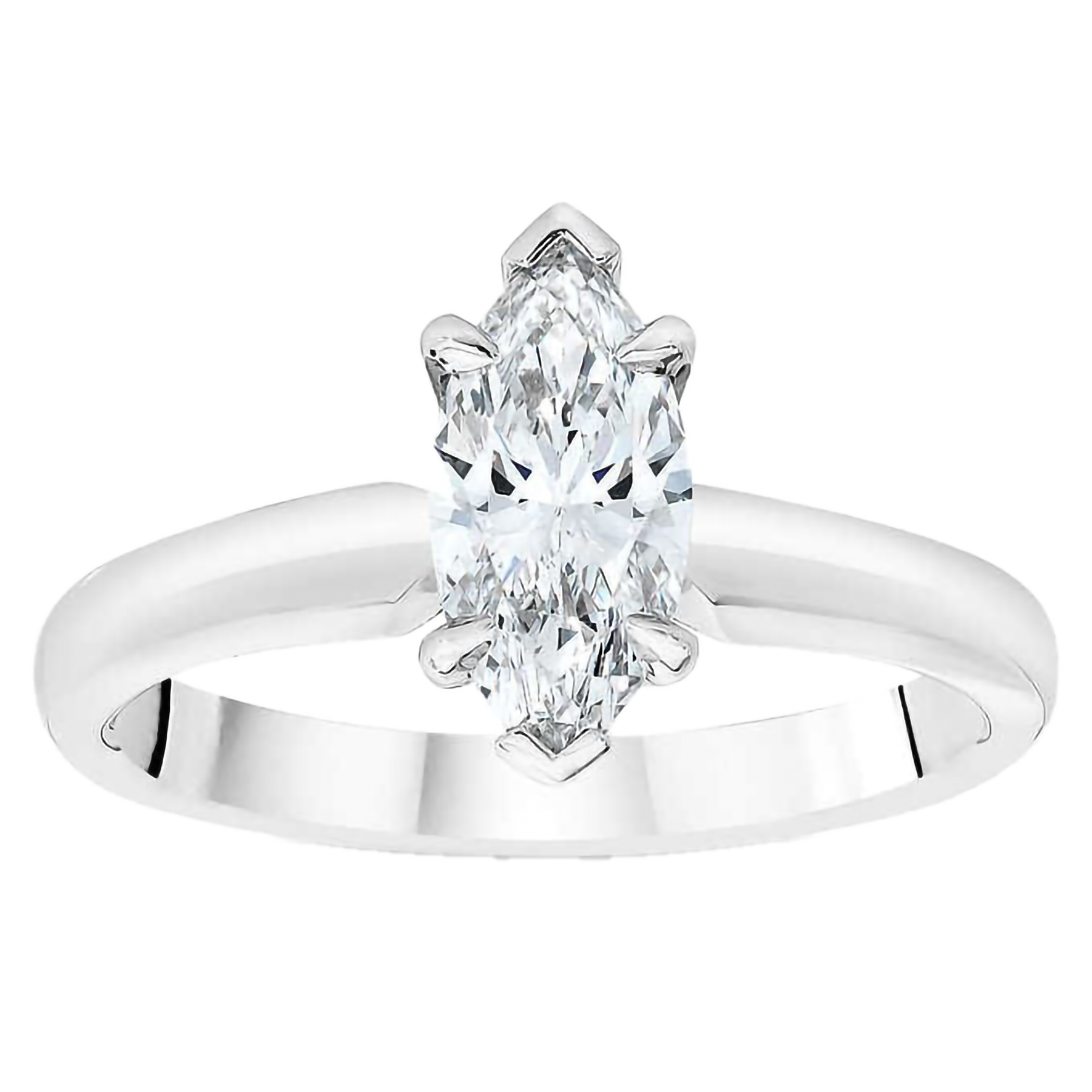 Marquise Cut 2.01 ct VS1 Clarity H Color Diamond Platinum Solitaire Ring