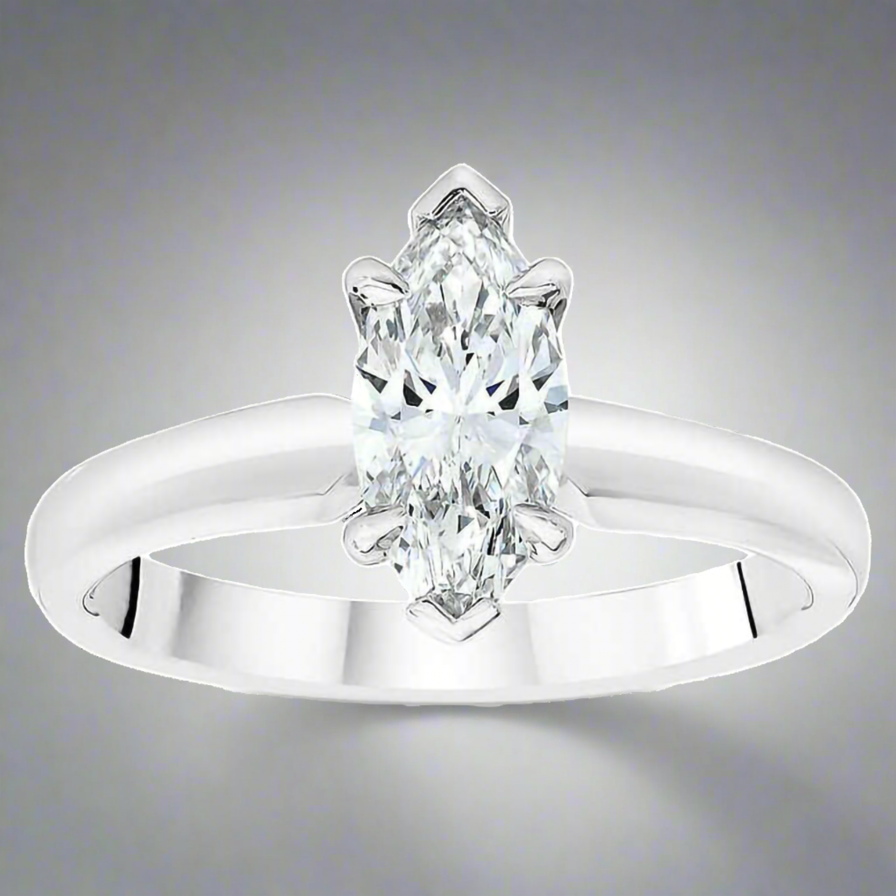 Marquise Cut 2.01 ct VS1 Clarity H Color Diamond Platinum Solitaire Ring