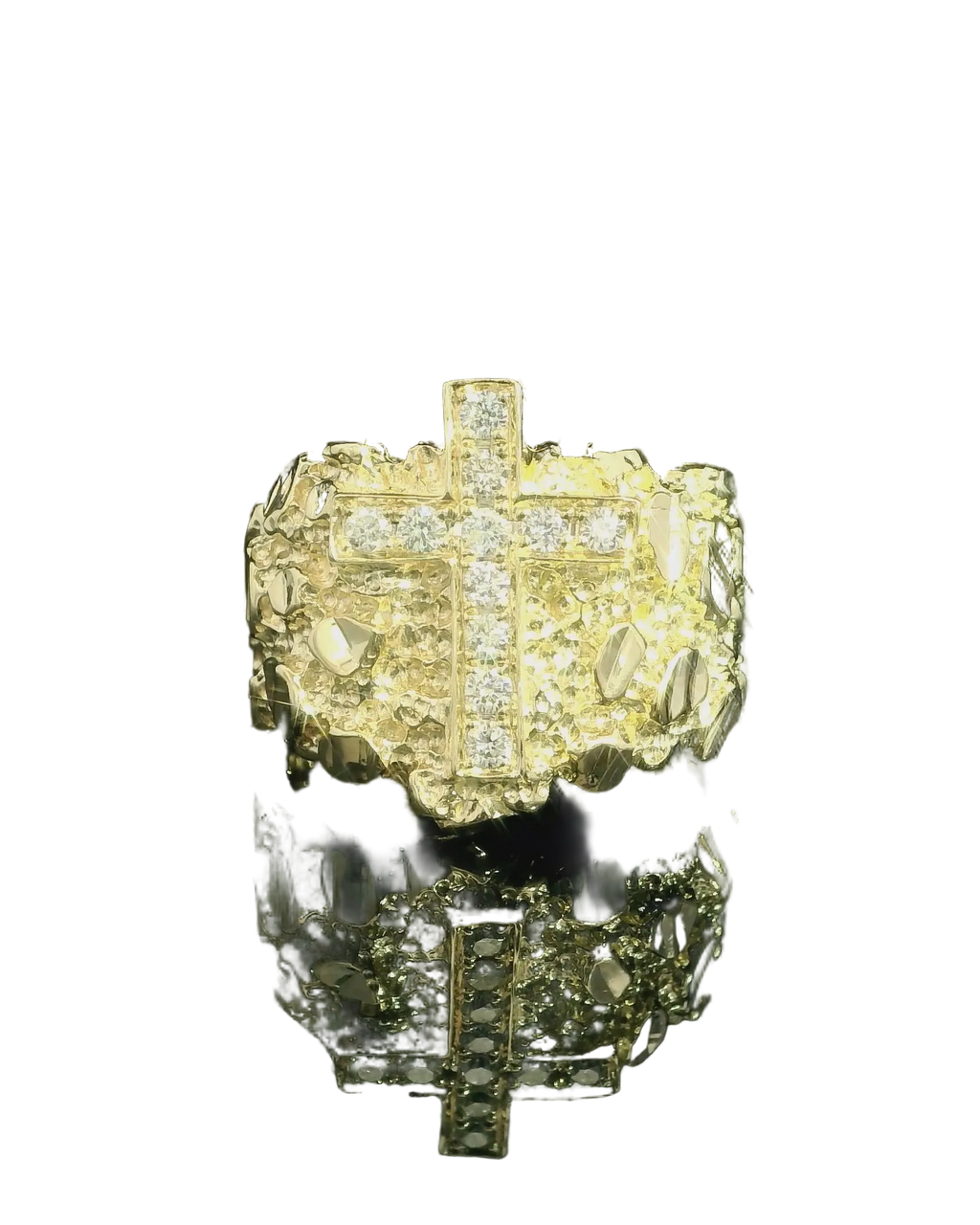 Cross Nugget Ring