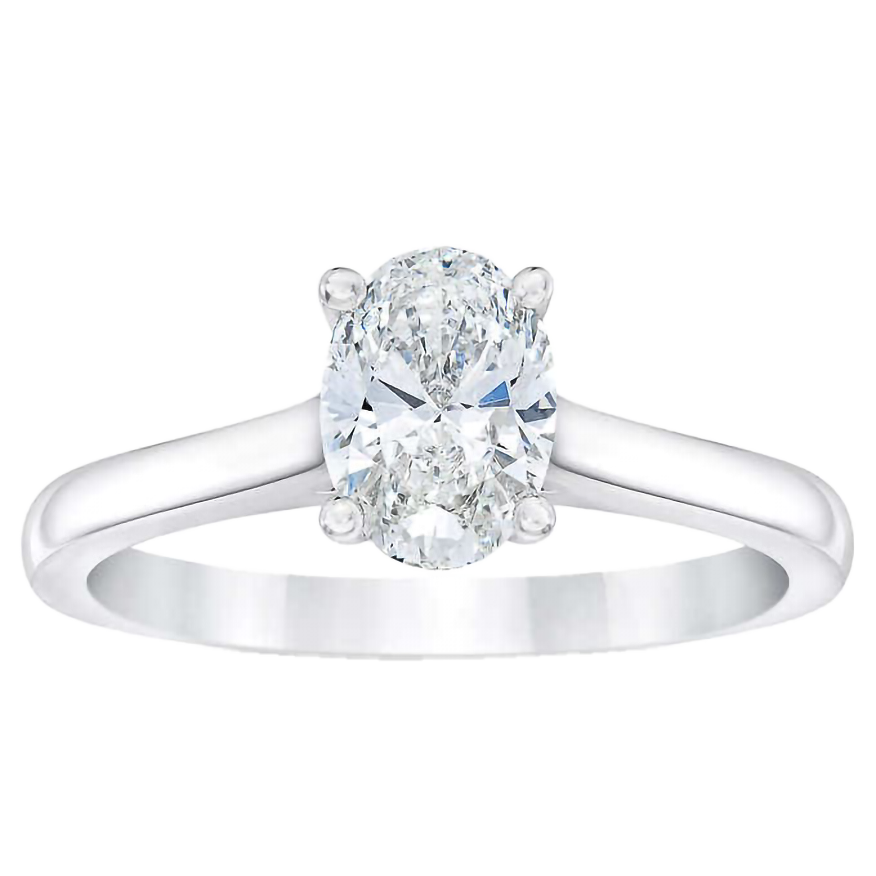 Oval Cut 1.00 ctw VS2 Clarity, H Color Diamond Platinum Solitaire Ring