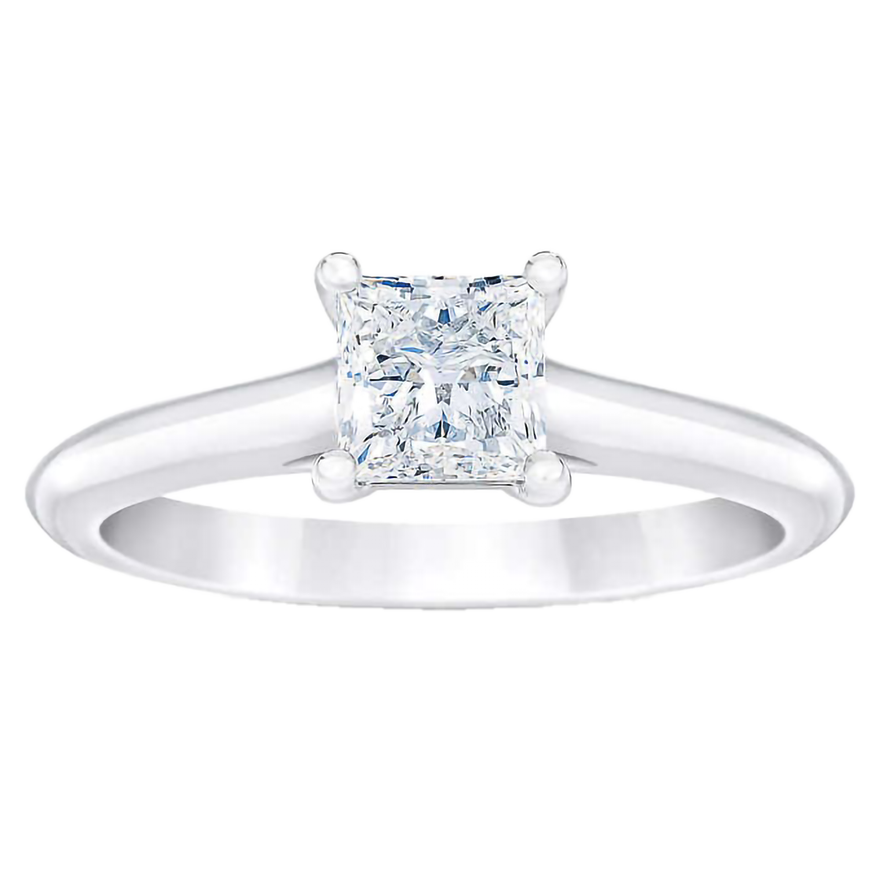 Princess Cut 1.00 ct VS2 Clarity, G Color Diamond Platinum Solitaire Ring