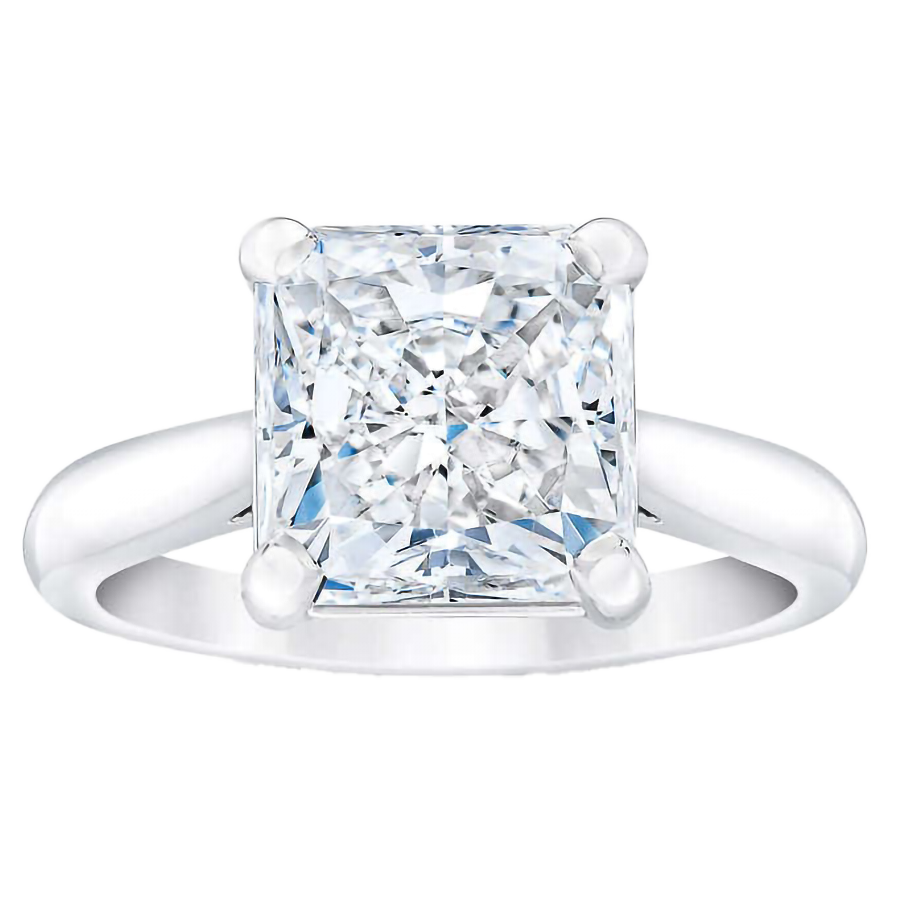 Radiant Cut 5.02 ct VS1 Clarity, G Color Diamond Platinum Solitaire Ring