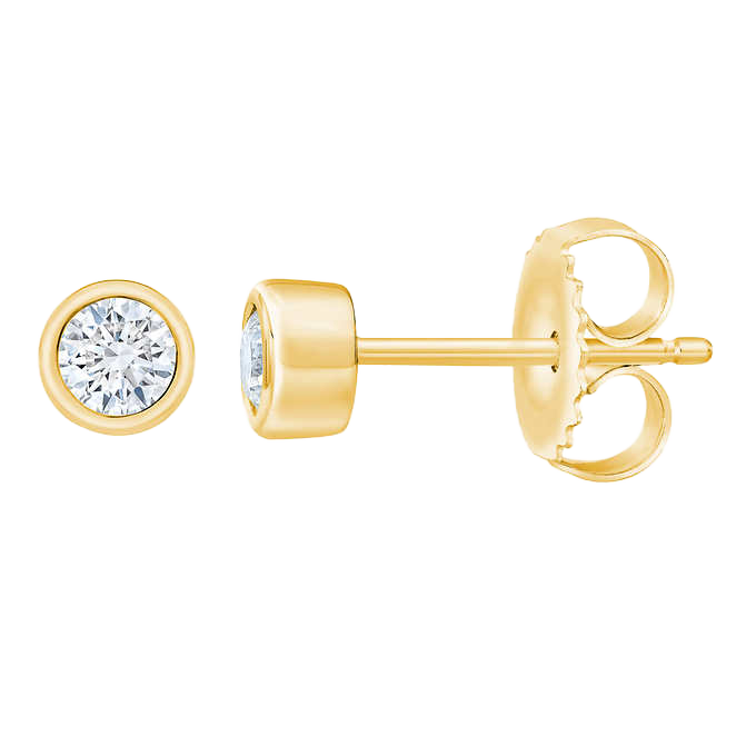 Round Brilliant 0.30 ctw VS2 Clarity, I Color Diamond 14kt Gold Stud Earrings