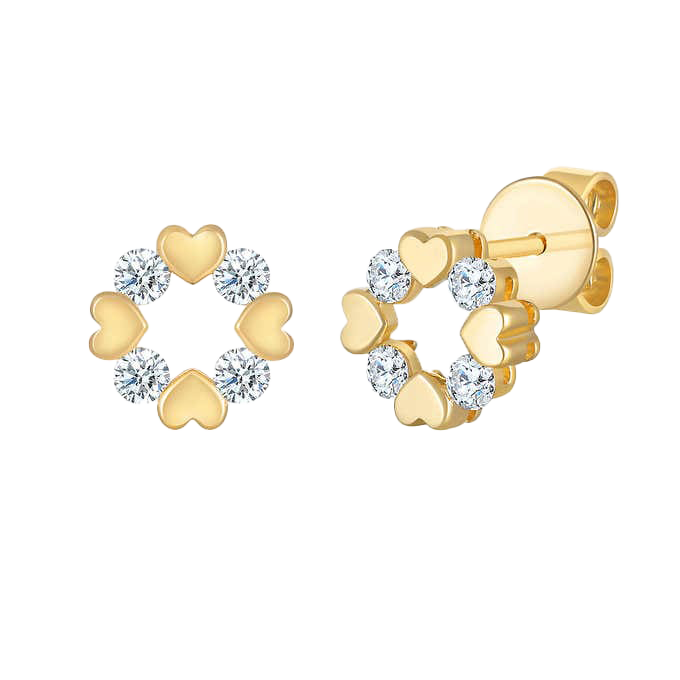 Round Brilliant 0.30 ctw VS2 Clarity, I Color Diamond 14kt Yellow Gold Stud Earrings