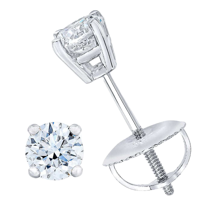 Round Brilliant 0.36 ctw VS2 Clarity, I Color Diamond 14kt White Gold Stud Earrings