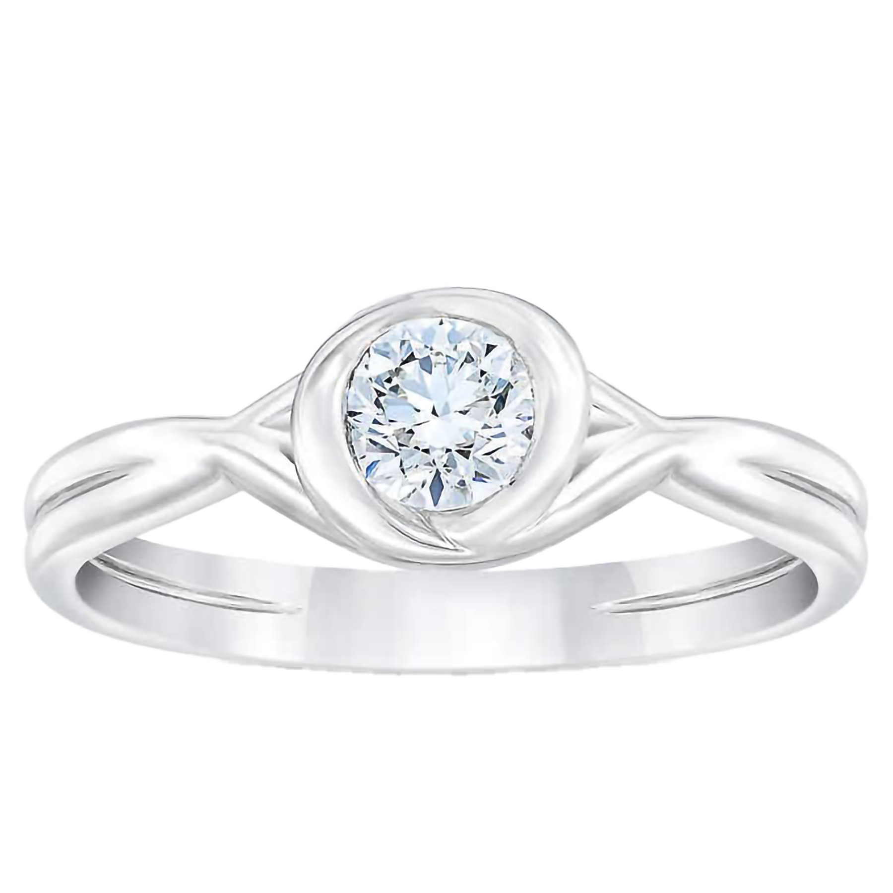 Round Brilliant 0.40 ct VS2 Clarity, I Color Diamond Platinum Solitaire Ring