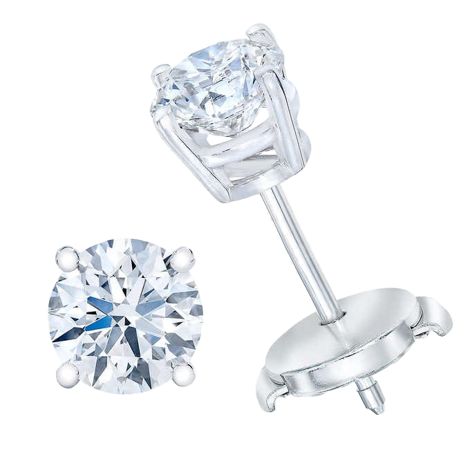 Round Brilliant 0.50 ctw VS2 Clarity, I Color Diamond 14kt White Gold Stud Earrings