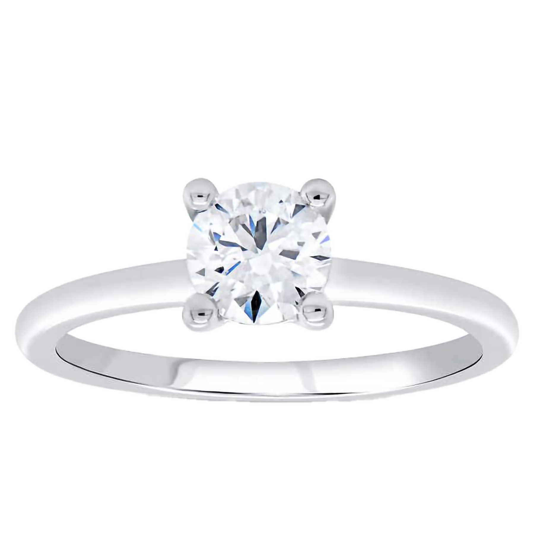 Round Brilliant 0.70 ct VS1 Clarity, F Color Diamond Platinum Solitaire Ring