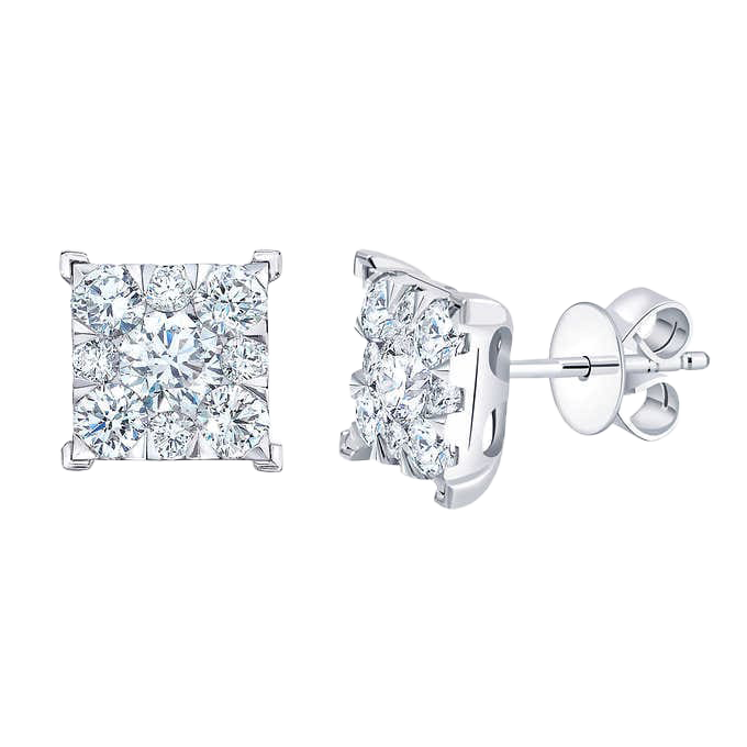 Round Brilliant 0.70 ctw VS2 Clarity, I Color Diamond 14kt White Gold Earrings