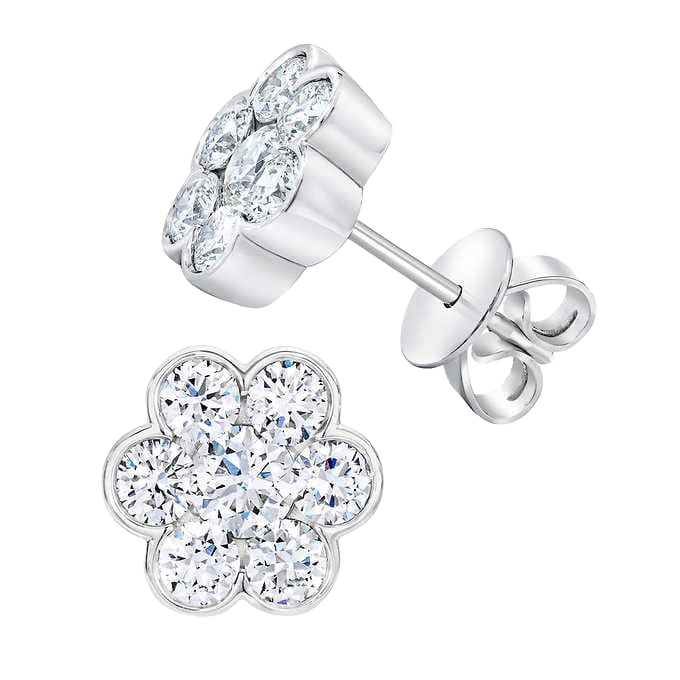 Round Brilliant 1.30 ctw VS2 Clarity, I Color Diamond 14kt White Gold Stud Earrings