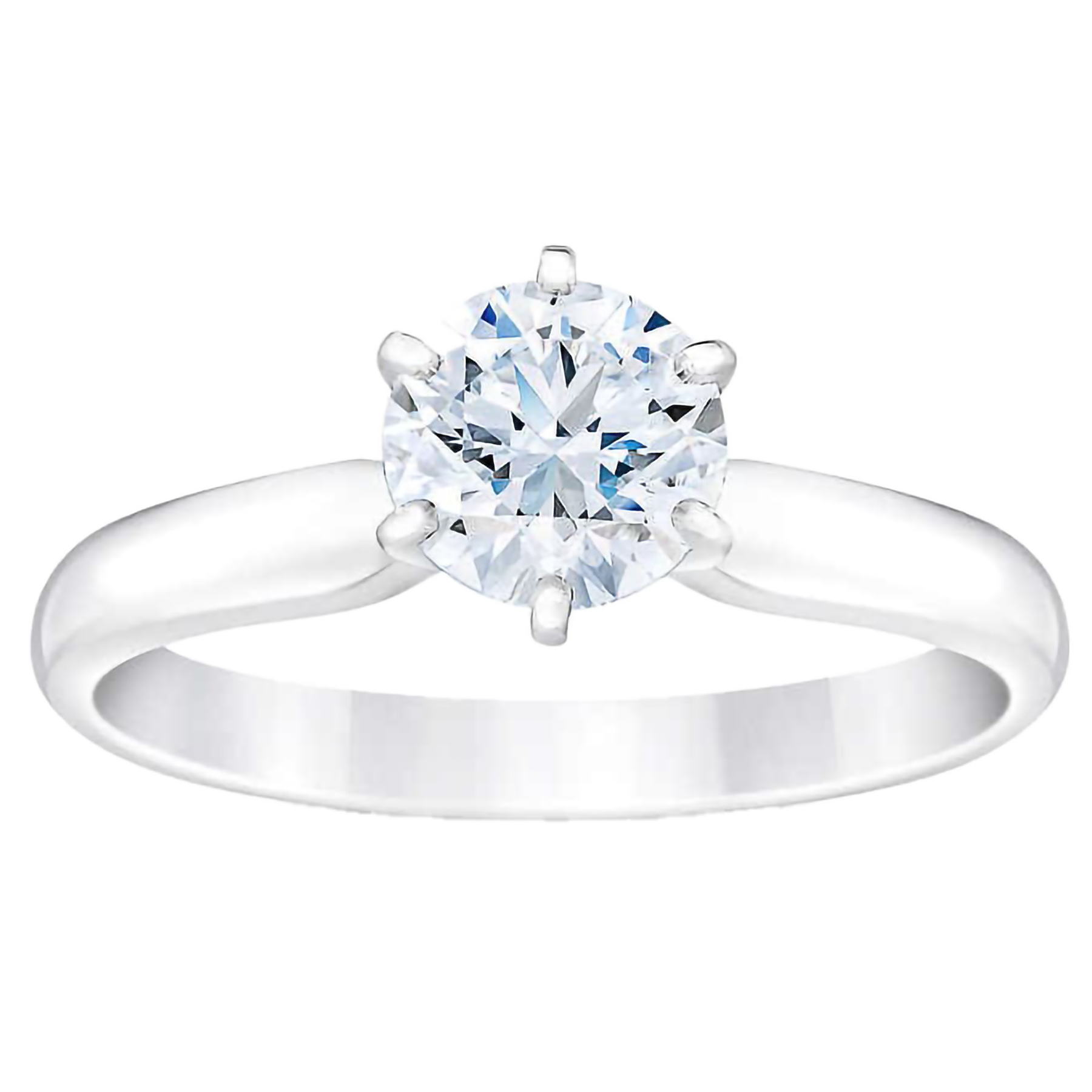 Round Brilliant 1.50 ct VVS1 Clarity, F Color Diamond Platinum Solitaire Ring