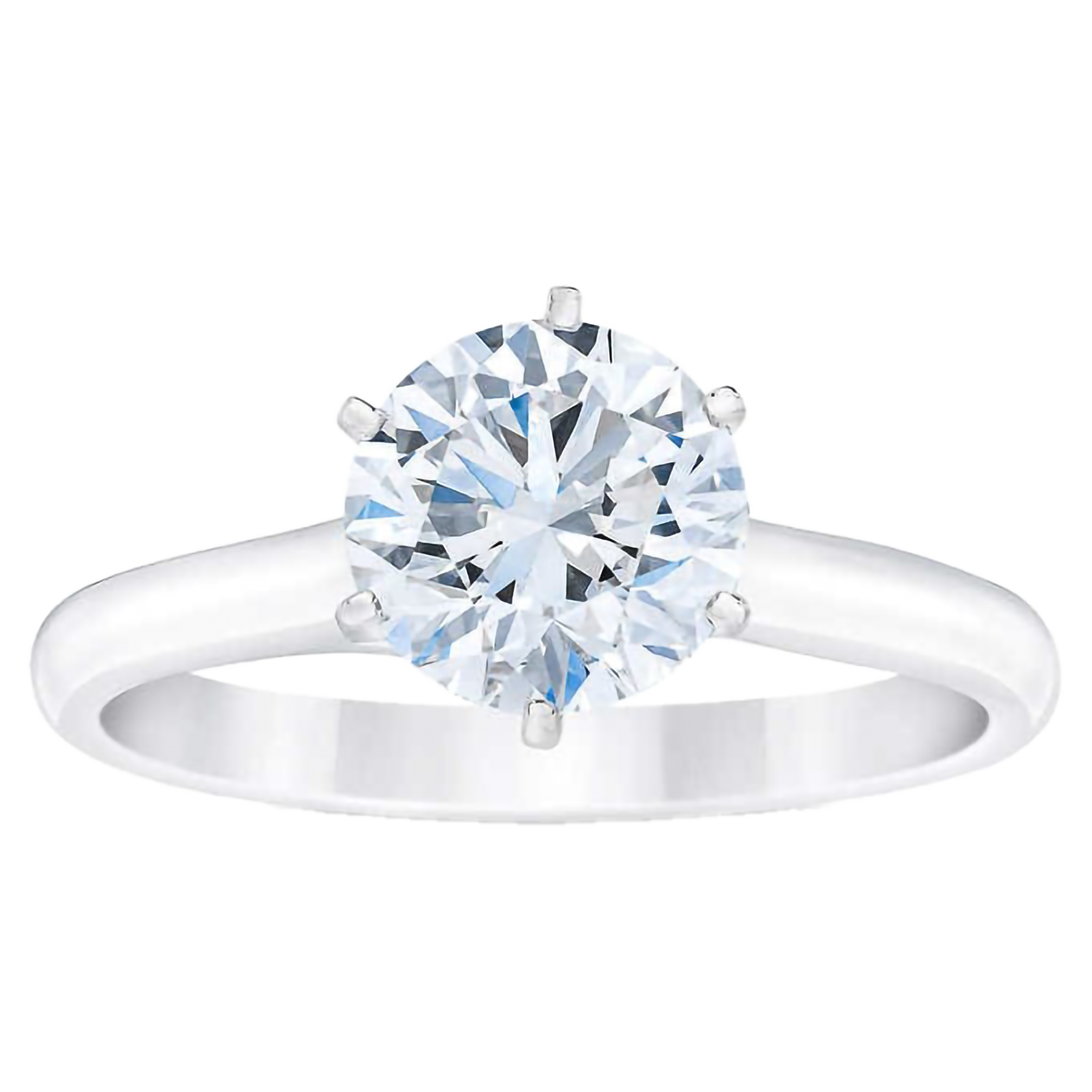 Round Brilliant 1.50 ct VVS2 Clarity, F Color Diamond Platinum Solitaire Ring