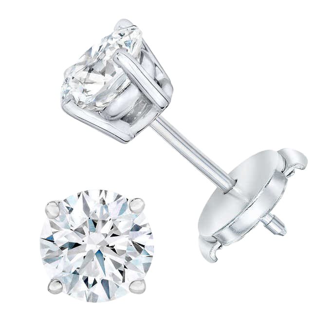 Round Brilliant 1.60 ctw VS2 Clarity, I Color Diamond 14kt White Gold Stud Earrings