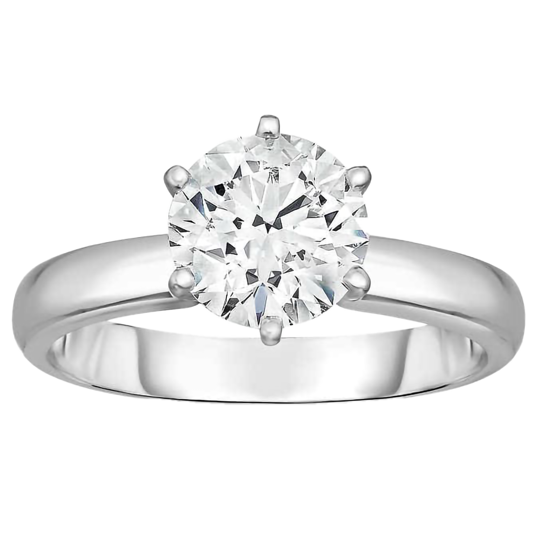 Round Brilliant 1.61 ct VS1 Clarity, E Color Diamond Platinum Solitaire Ring