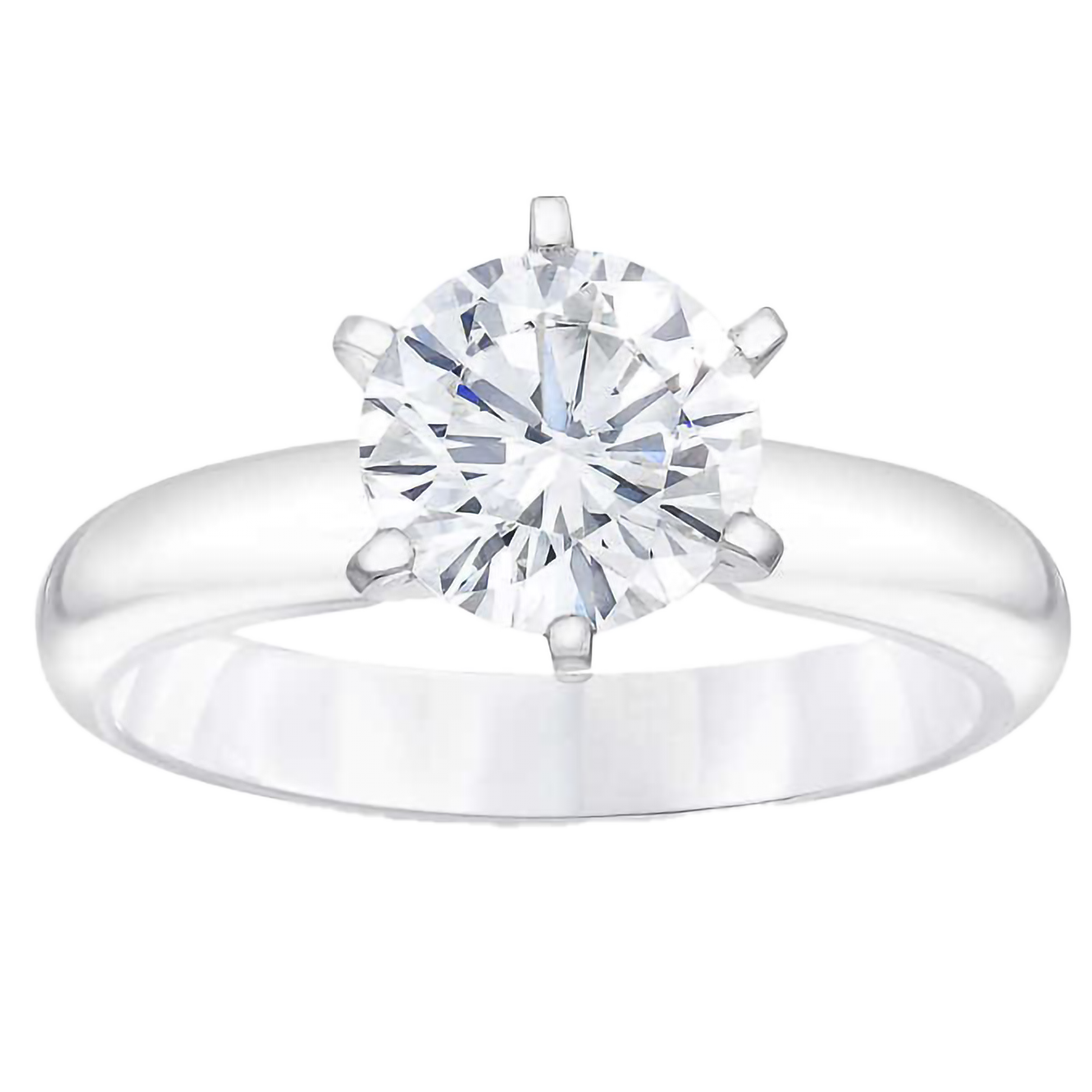 Round Brilliant 1.70 ct VS1 Clarity, F Color Diamond Platinum Solitaire Ring