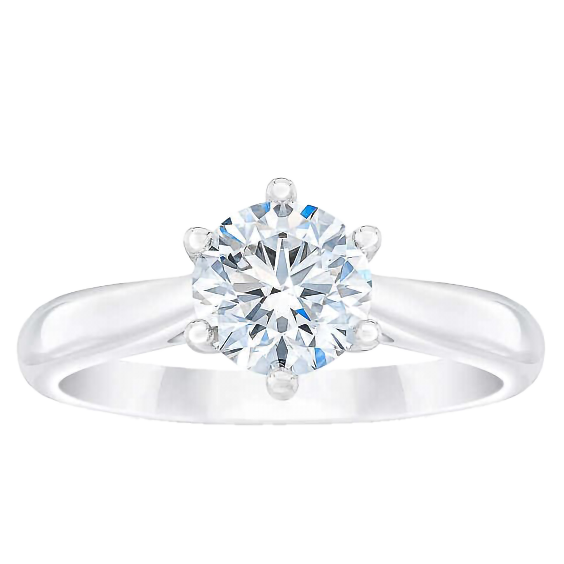 Round Brilliant 1.72 ct VVS2 Clarity, D Color Diamond Platinum Solitaire Ring