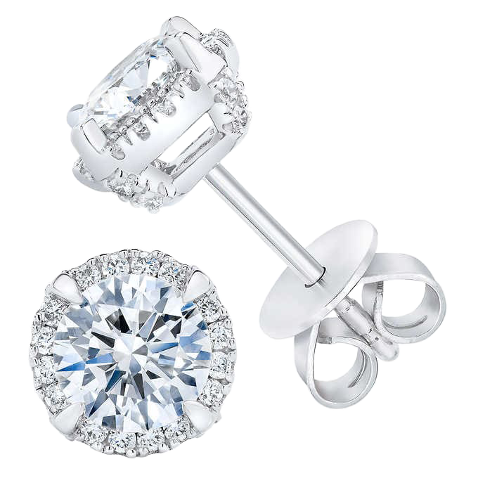 Round Brilliant 2.00 ctw VS2 Clarity, I Color Diamond 14kt White Gold Stud Earrings