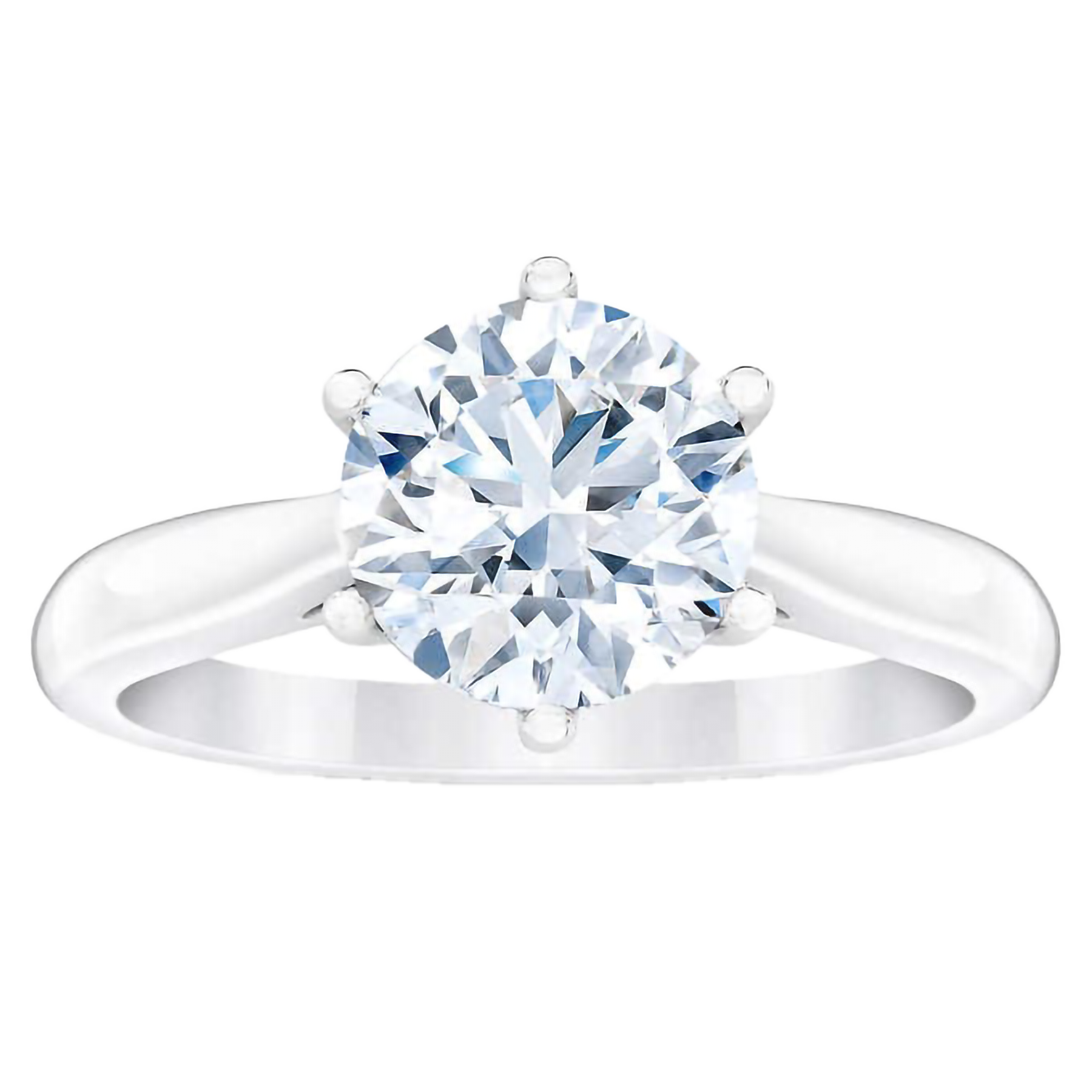 Round Brilliant 2.15 ct VVS1 Clarity, E Color Diamond Platinum Solitaire Ring