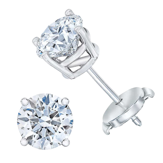 Round Brilliant 2.40 ctw VS1 Clarity, I Color Diamond Platinum Stud Earrings