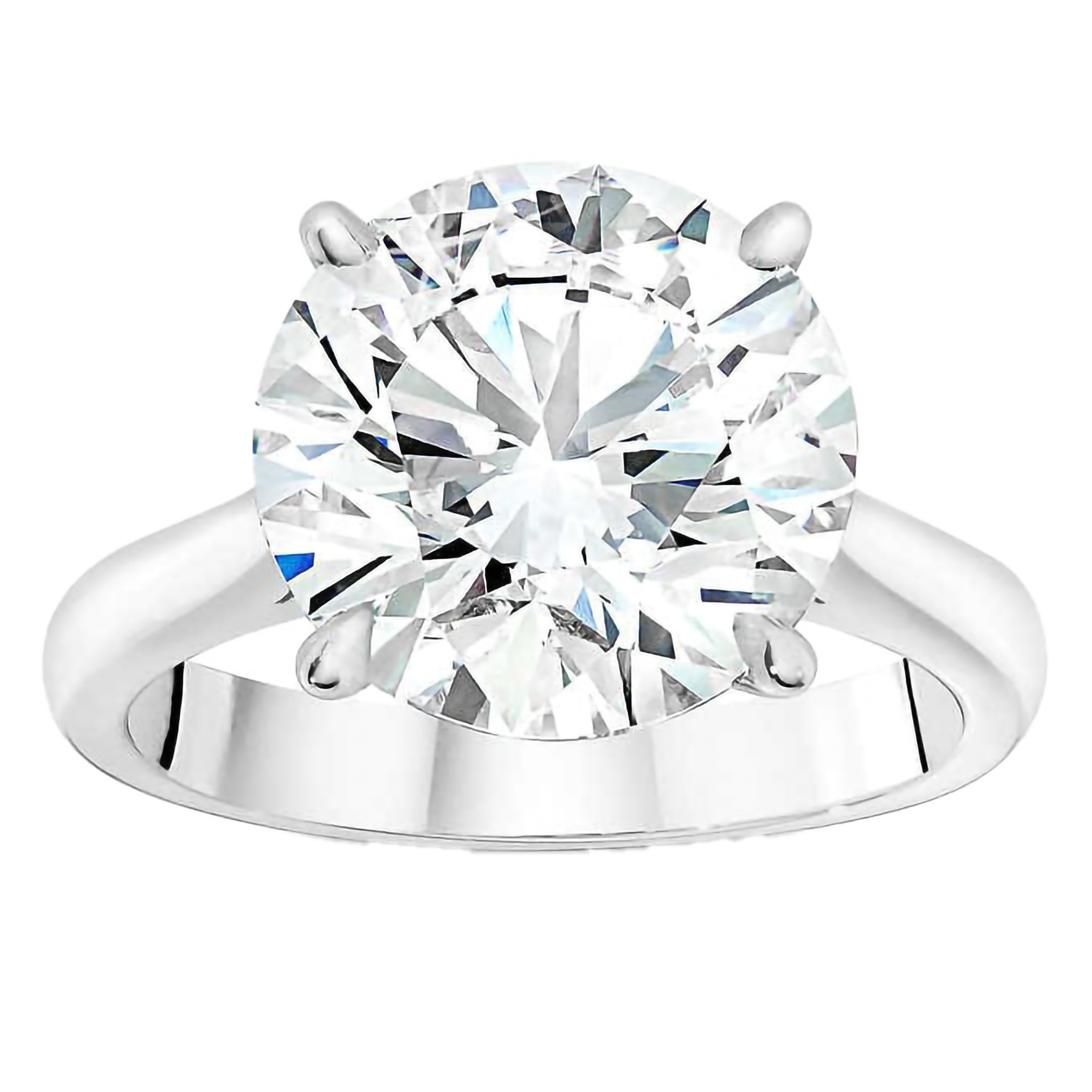 Round Brilliant 6.55 ct VS1 Clarity, G Color Diamond Platinum Solitaire Ring