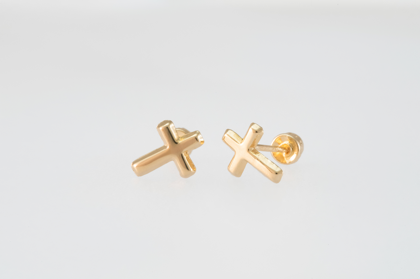 Cross Solid 14k Gold Earrings