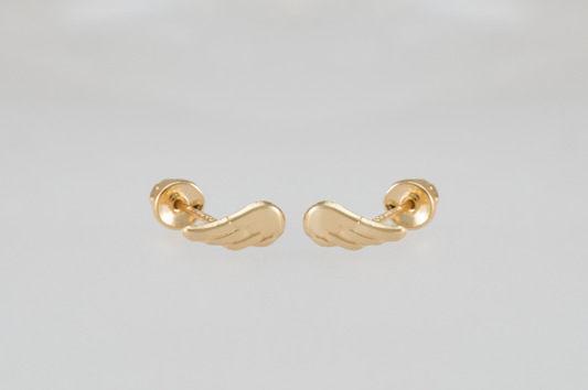 Pair of Wings Solid 14k Gold Earrings