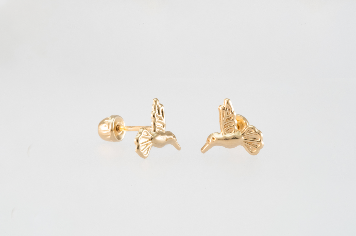 Hummingbird Solid 14k Gold Earrings