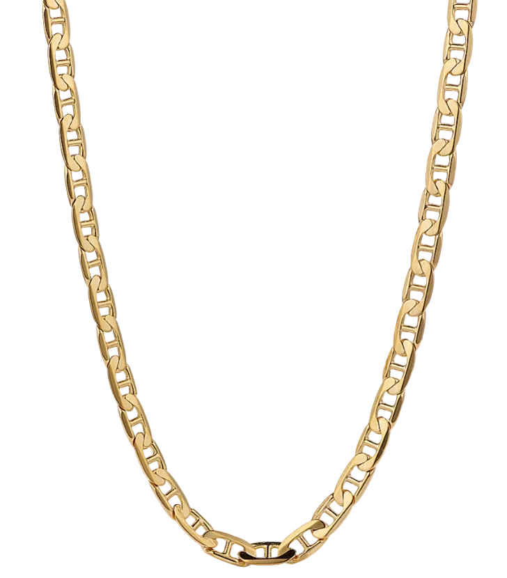 Yellow Gold Hollow Mariner Chain