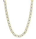 Yellow Gold Solid Pave Mariner Chain