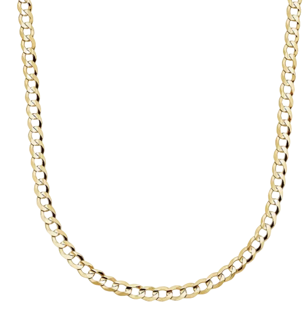 Yellow Gold Solid Curb/Cuban Chain