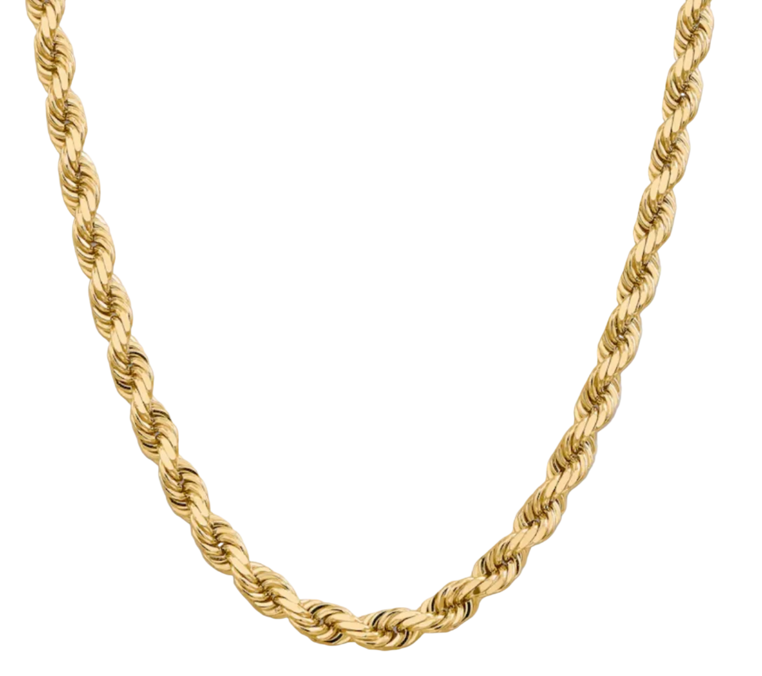 Yellow Gold Solid Diamond Cut Rope Chain