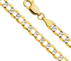 Yellow Gold Hollow Pave Curb Cuban Chain