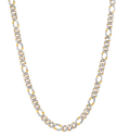 Yellow Gold Hollow Pave Figaro Chain