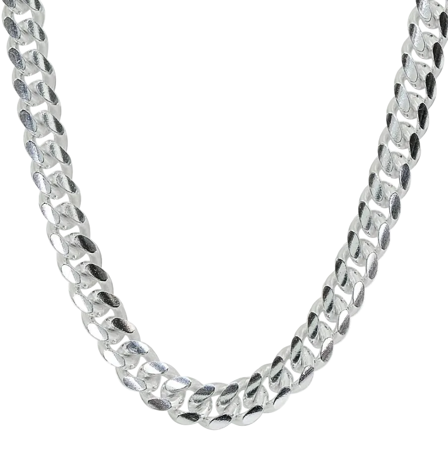 White Gold Solid Curb/Cuban Chain