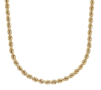 Yellow Gold Hollow Diamond Cut Rope Chain