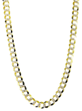 Yellow Gold Hollow Pave Curb Cuban Chain