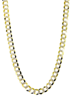 Yellow Gold Hollow Pave Curb Cuban Chain