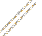 Yellow Gold Hollow Pave Figaro Chain