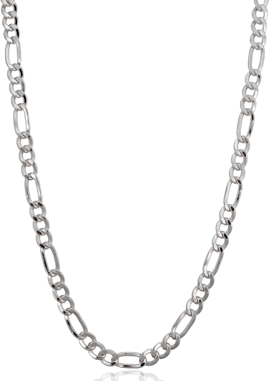 Solid Figaro Chain | White Gold