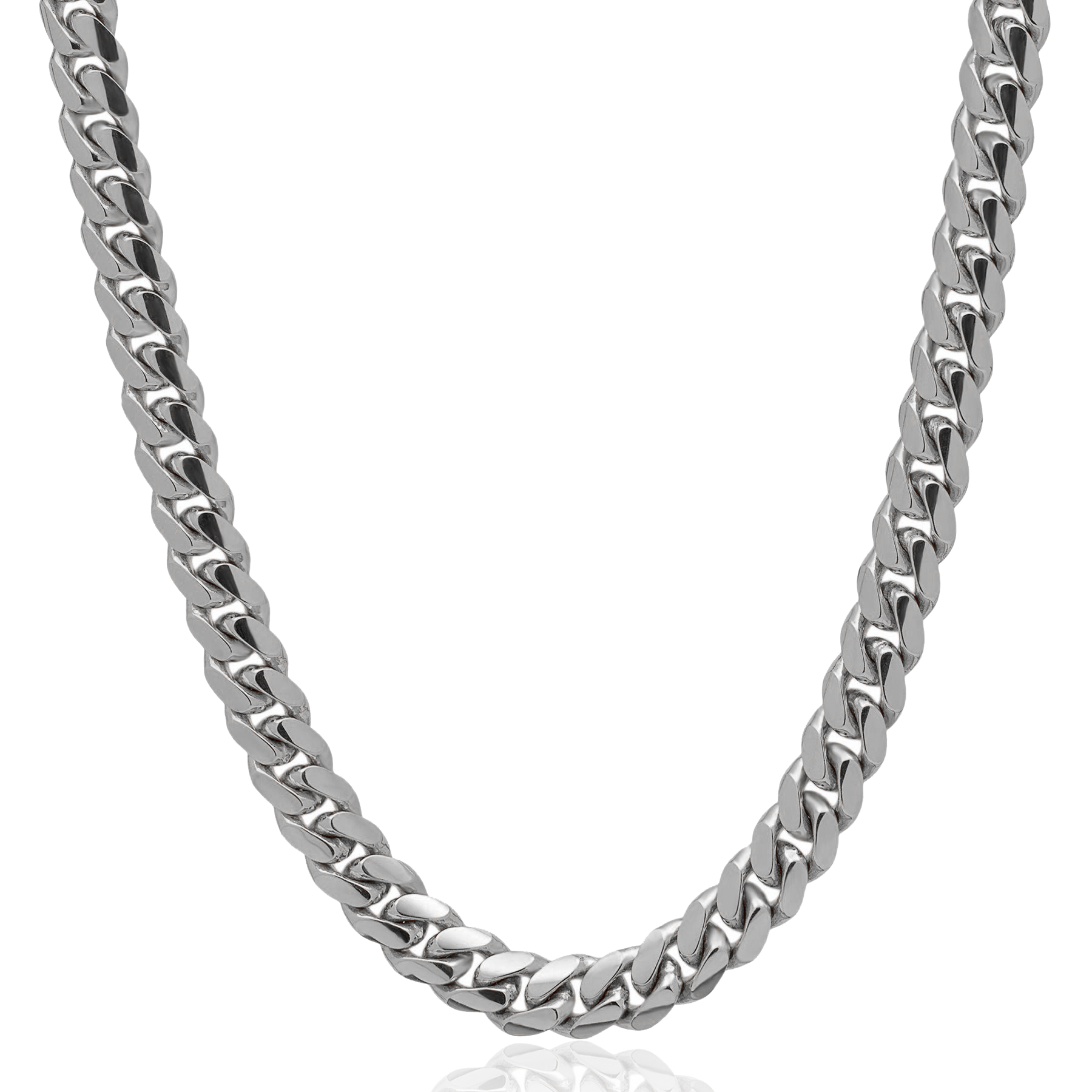 Solid Miami Cuban Chain | White Gold – 4HisGlory